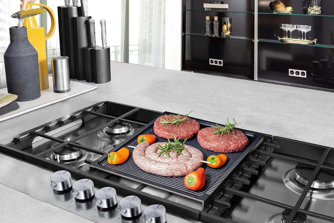 Parker Fornello 2 fuochi a gas GPL/METANO in acciaio inox con piano estraibile corrredato di piastra in alluminio