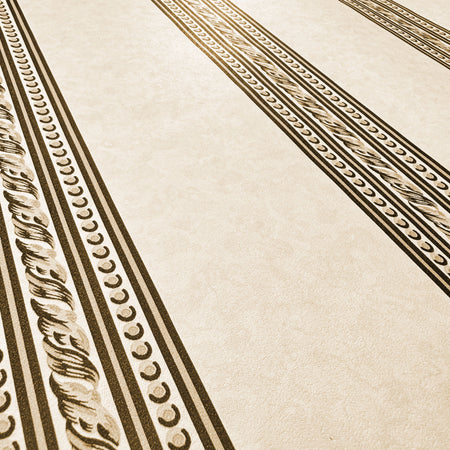 SUPER STOCK €0,56 al mq  - Rotolo da 5,2mq (10x0,52mt) di Carta da Parati vinilica Top Quality lavabile RIGHE BEIGE - Eternal Parquet