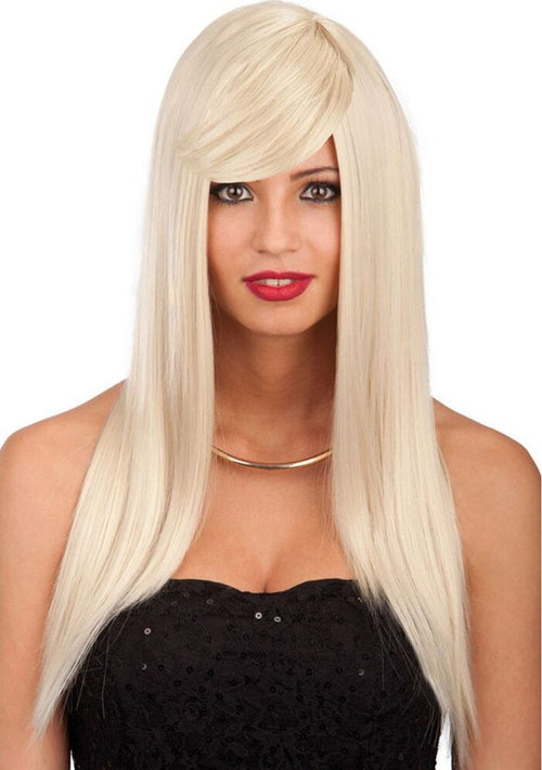 Parrucca Bionda Liscia Lunga con Frangia da Travestimento Cosplay Halloween Carnevale Giochi e giocattoli/Giochi d'imitazione e accessori di travestimento/Accessori per travestimento/Parrucche e parrucchini Kondorama - Martinsicuro, Commerciovirtuoso.it