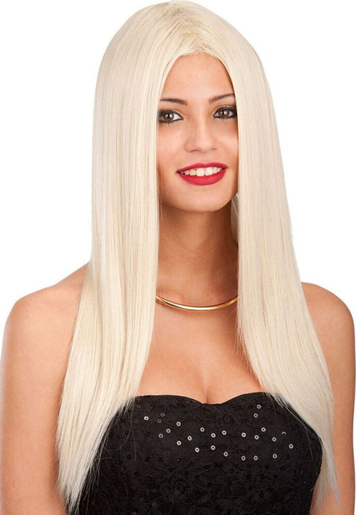 Parrucca bionda liscia lunga da travestimento cosplay Halloween Carnevale Bellezza/Cura dei capelli/Accessori styling capelli/Extension parrucche e accessori/Parrucche Kondorama - Martinsicuro, Commerciovirtuoso.it