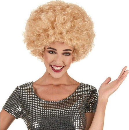 Parrucca-Bionda-Riccia-Pagliaccio-Accessori-Carnevale-Festa-Travestimento
