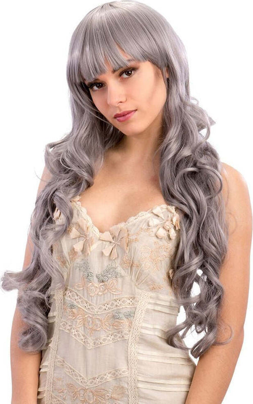 Parrucca Grigia Naturale Mossa Lunga con frangia effetto Naturale In Scatola PVC Giochi e giocattoli/Giochi d'imitazione e accessori di travestimento/Accessori per travestimento/Parrucche e parrucchini Kondorama - Martinsicuro, Commerciovirtuoso.it