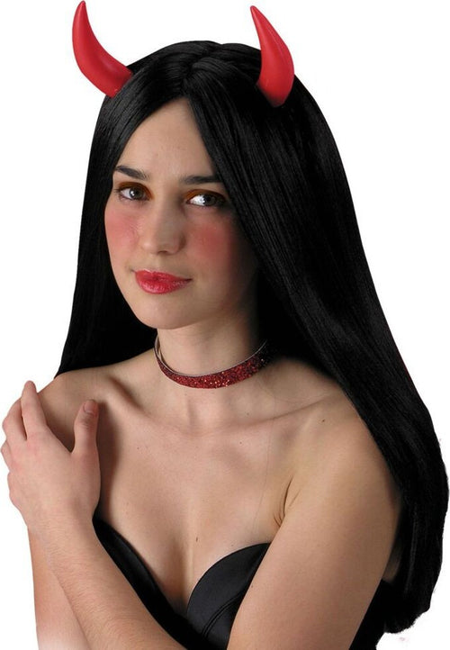 Parrucca Nera Con Corna Parrucca Diavolessa Sensuale Moda/Abbigliamento specifico/Costumi e accessori/Accessori/Adulti/Parrucche e parrucchini Kondorama - Martinsicuro, Commerciovirtuoso.it