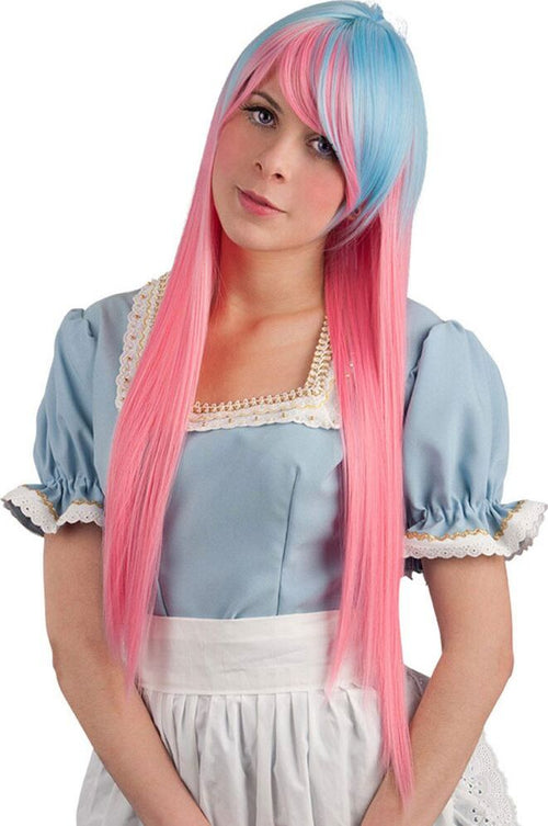 Parrucca Rosa E Azzurra Liscia Lunga Con Frangia Da Travestimento Cosplay Halloween Carnevale Bellezza/Cura dei capelli/Accessori styling capelli/Extension parrucche e accessori/Parrucche Kondorama - Martinsicuro, Commerciovirtuoso.it