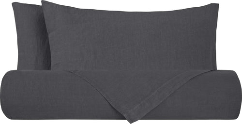 Parure copripiumino in puro lino stone washed  ANTRACITE Casa e cucina/Tessili per la casa/Biancheria da letto/Copripiumini e set da letto/Set copripiumini e federe Vanita di raso - Sesto San Giovanni, Commerciovirtuoso.it