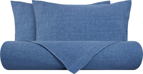 Parure Copripiumino In Puro Lino Stone Washed Bluette Casa e cucina/Tessili per la casa/Biancheria da letto/Copripiumini e set da letto/Set copripiumini e federe Vanita di raso - Sesto San Giovanni, Commerciovirtuoso.it