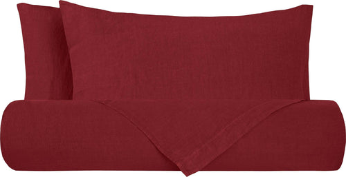 Parure copripiumino in puro lino stone washed  BORDEAUX Casa e cucina/Tessili per la casa/Biancheria da letto/Copripiumini e set da letto/Set copripiumini e federe Vanita di raso - Sesto San Giovanni, Commerciovirtuoso.it