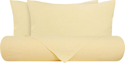 Parure Copripiumino In Puro Lino Stone Washed Giallo Pastello Casa e cucina/Tessili per la casa/Biancheria da letto/Copripiumini e set da letto/Set copripiumini e federe Vanita di raso - Sesto San Giovanni, Commerciovirtuoso.it