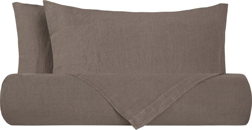 Parure copripiumino in puro lino stone washed TORTORA Casa e cucina/Tessili per la casa/Biancheria da letto/Copripiumini e set da letto/Set copripiumini e federe Vanita di raso - Sesto San Giovanni, Commerciovirtuoso.it