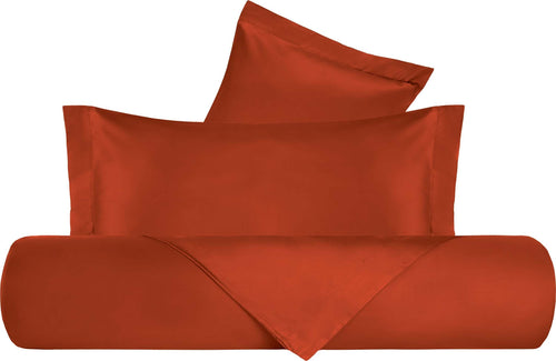 Parure Copripiumino in Raso di puro cotone Ruggine Casa e cucina/Tessili per la casa/Biancheria da letto/Copripiumini e set da letto/Set copripiumini e federe Vanita di raso - Sesto San Giovanni, Commerciovirtuoso.it