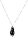 Parure donna collana e orecchini in argento su coccu con pietra onice a goccia