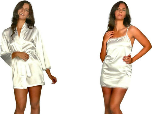 Parure Due Capi Donna Sposa Kimono + Camicia Da Notte In Pizzo Puro Raso Made In Italy La Birba Art 3134 Moda/Donna/Abbigliamento/Abbigliamento premaman/Pigiami e camicie da notte/Camicie da notte e vestaglie Puleo Casa - Palermo, Commerciovirtuoso.it