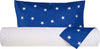 Parure-letto-lenzuola-Cotone-Tinta-Unita-Bianco-e-Federe-Bifaccia-100%-cotone-made-in-Italy-BIANCO-CON-BORDO-STELLINE-BLU
