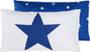 Parure-letto-lenzuola-Cotone-Tinta-Unita-Bianco-e-Federe-Bifaccia-100%-cotone-made-in-Italy-Stelle-Blu