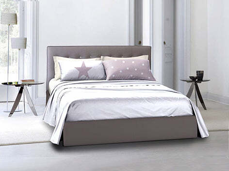 Parure-letto-lenzuola-Cotone-Tinta-Unita-Bianco-e-Federe-Bifaccia-100%-cotone-made-in-Italy-Stelle-Rosa