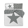 Set copripiumino federe letto 100% cotone stampa digitale STELLA GRIGIO/STELLINE