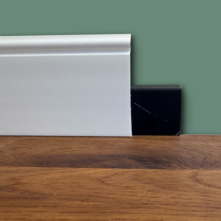 bancale da 100ml di Battiscopa COPRIMARMO DUCALE in POLIMERI linea BASICBOARD  138x22mm - BIANCO