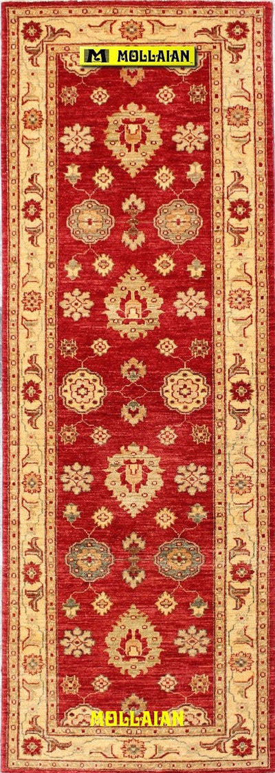 Passatoia-Soltanabad-Extra-Gold-230x79cm-Tappeto-Runner-Oro-E-Rosso-Brillante-Disegni-Geometrici-Floreali