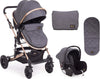 Passeggino 3 in 1 Amaia Nero (Grigio Scuro) Prima infanzia/Passeggini carrozzine e accessori/Passeggini e carrozzine/Sistemi modulari La Casa Del Bebè - Napoli, Commerciovirtuoso.it