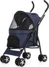 Passeggino-Cani-Viaggi-Carrozzina-Pieghevole-Parapioggia-Auto-Portatile-4-Ruote