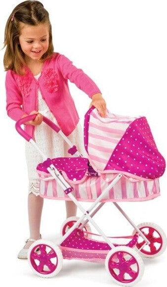 Passeggino-Carrozzina-Bambole-Amore-Mio-Country-Con-Cappottina-E-Copertina