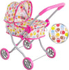 Passeggino-Carrozzina-Bambole-Giocattolo-Bambini-Pieghevole-Cappottina-E-Copertura