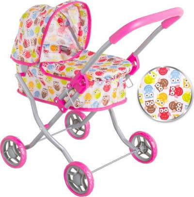 Passeggino-Carrozzina-Bambole-Giocattolo-Bambini-Pieghevole-Cappottina-E-Copertura