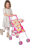 Passeggino-Carrozzina-Per-Bambole-Giocattolo-Bambini-Pieghevole-Con-Cappottina