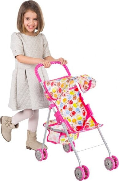 Passeggino-Carrozzina-Per-Bambole-Giocattolo-Bambini-Pieghevole-Con-Cappottina