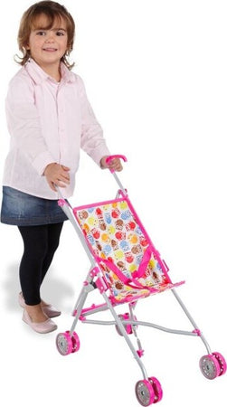 Passeggino-Carrozzina-Per-Bambole-Giocattolo-Per-Bambini-Pieghevole-4-Ruote
