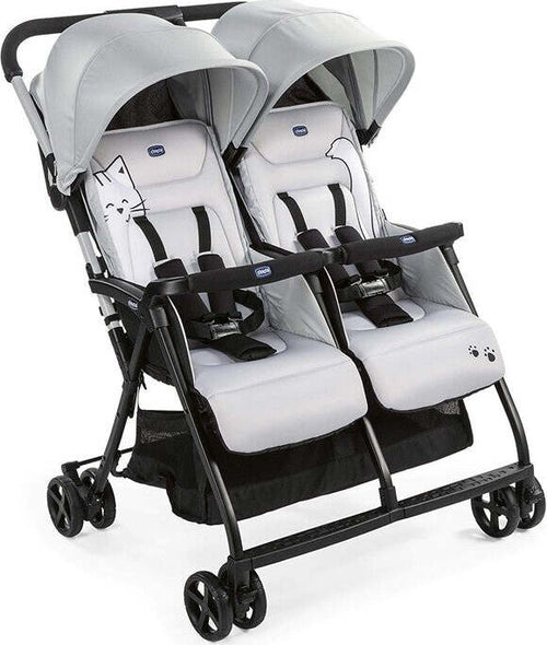 Passeggino-Gemellare-Chicco-Ohlala-Twin-Silver-Cat