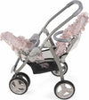 Passeggino-Gemellare-per-Bambole-Pasito-A-Pasito-Lili-Grey/Pink-Flower