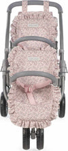 Passeggino-Gemellare-per-Bambole-Pasito-A-Pasito-Lili-Grey/Pink-Flower