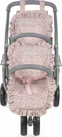 Passeggino-Gemellare-per-Bambole-Pasito-A-Pasito-Lili-Grey/Pink-Flower