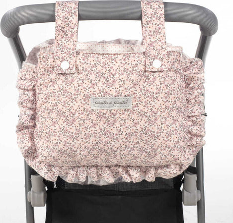 Passeggino-Gemellare-per-Bambole-Pasito-A-Pasito-Lili-Grey/Pink-Flower