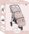 Passeggino-Gemellare-per-Bambole-Pasito-A-Pasito-Lili-Grey/Pink-Flower