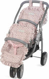 Passeggino-Gemellare-per-Bambole-Pasito-A-Pasito-Lili-Grey/Pink-Flower