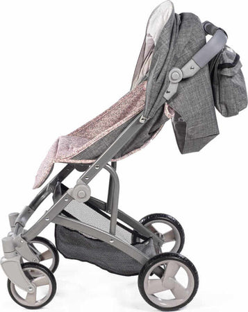 Passeggino-Grande-per-Bambole-Pasito-A-Pasito-Lili-Grey/Pink-Flower
