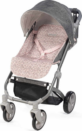 Passeggino-Grande-per-Bambole-Pasito-A-Pasito-Lili-Grey/Pink-Flower