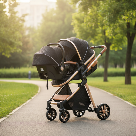 Passeggino trio baby carrozzina 3in1 bambini neonati ovetto vari colori Magiz