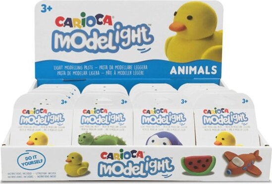 Pasta Model Light - 30 gr - tema animali - Carioca - expo 16 pezzi Giochi e giocattoli/Attività creative/Accessori per disegnare e colorare/Pittura/Colori a tempera Eurocartuccia - Pavullo, Commerciovirtuoso.it