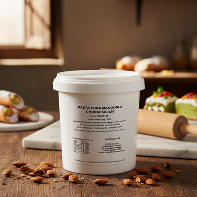Pasta Pura di Mandorla Chiara Siciliana 100% Produzione Italiana Produzione Artigianale Ideale per Dolci Tipici&Food
