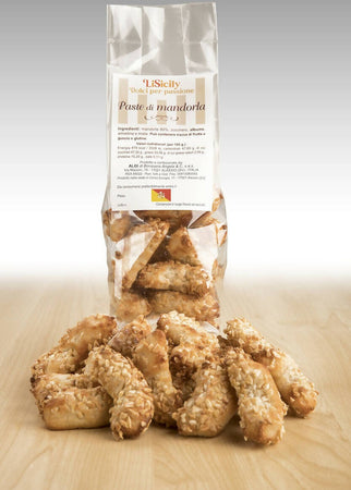 Paste Di Mandorla Siciliane Con Granella Con 80% Di Mandorle Artigianali Made in Italy Alimentari e cura della casa/Snack dolci e salati/Biscotti/Biscotti per la colazione LiSicily dolci per passione - Alassio, Commerciovirtuoso.it