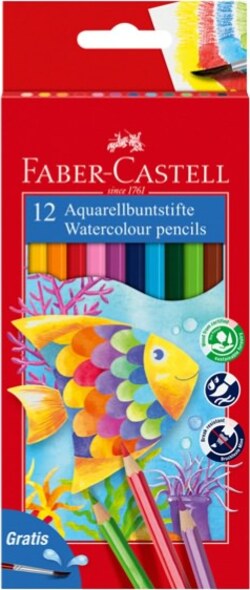 Pastelli acquerellabili - diametro mina 3 30 mm - colori assortiti - Faber-Castell - astuccio 12 pezzi Giochi e giocattoli/Attività creative/Accessori per disegnare e colorare/Pennelli Eurocartuccia - Pavullo, Commerciovirtuoso.it