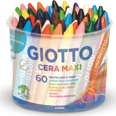 Pastelli cera maxi - lunghezza 100mm D11 50mm - Giotto - barattolo 60 pastelli Giochi e giocattoli/Attività creative/Accessori per disegnare e colorare/Pastelli Eurocartuccia - Pavullo, Commerciovirtuoso.it