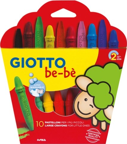 Pastelli cera super - lunghezza 7 5mm con D 11mm - colori assortiti - Giotto bebe - astuccio 10 superpastelloni Giochi e giocattoli/Attività creative/Accessori per disegnare e colorare/Pastelli Eurocartuccia - Pavullo, Commerciovirtuoso.it