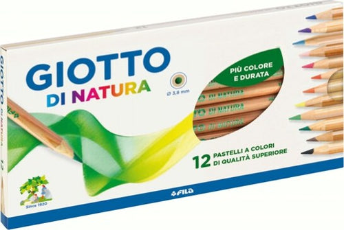 Pastelli colorati Natura - diametro mina 3 8 mm - legno di cedro - colore assortiti - Giotto - conf. 12 pezzi Giochi e giocattoli/Attività creative/Accessori per disegnare e colorare/Pennelli Eurocartuccia - Pavullo, Commerciovirtuoso.it