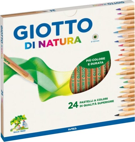 Pastelli colorati Natura - diametro mina 3 8 mm - legno di cedro - colori assortiti - Giotto - astuccio 24 pezzi Giochi e giocattoli/Attività creative/Accessori per disegnare e colorare/Pennelli Eurocartuccia - Pavullo, Commerciovirtuoso.it
