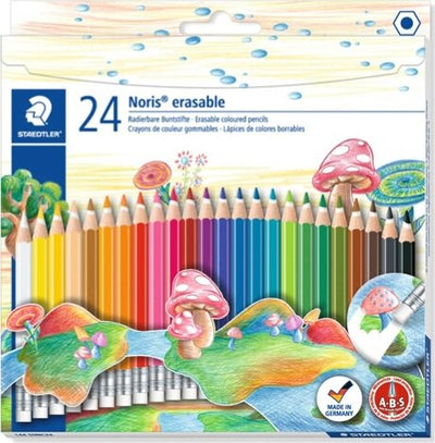 Pastelli colorati Noris cancellabile 144 50 - Staedtler - astuccio 24 matite Giochi e giocattoli/Attività creative/Accessori per disegnare e colorare/Pennelli Eurocartuccia - Pavullo, Commerciovirtuoso.it