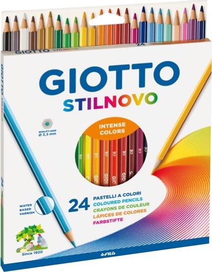 Pastelli colorati Stilnovo - diametro mina 3 3 mm - colori assortiti - Giotto - astuccio 24 pezzi Giochi e giocattoli/Attività creative/Accessori per disegnare e colorare/Pennelli Eurocartuccia - Pavullo, Commerciovirtuoso.it